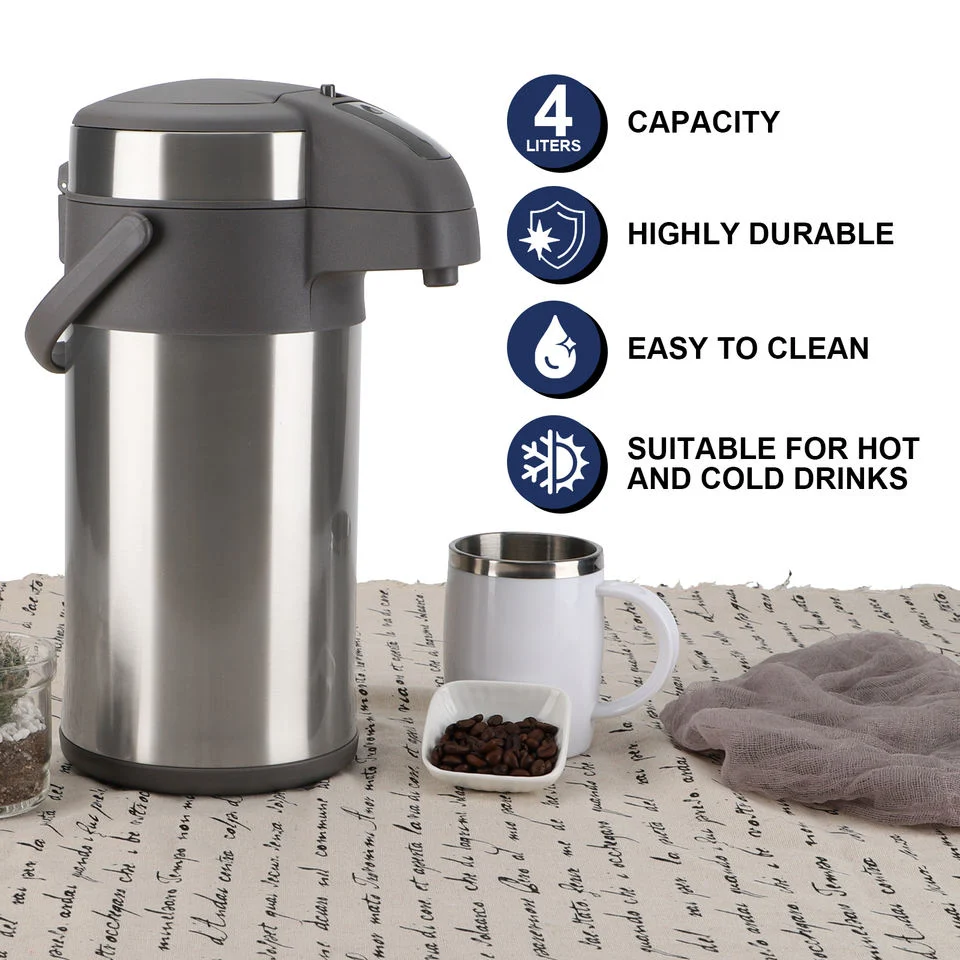 3000ml/4000ml Large Double Wall Vacuum Stainless Steel Automatic Kettle Electric Thermo Air Pot